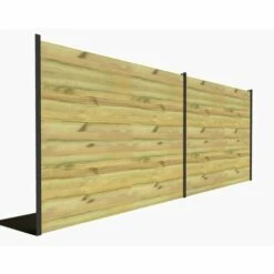 ABRI FRANçAIS Kit Clôture Bois Massif | 20m De Longueur | Pin Sylvestre Traité Autoclave Vert | Hauteur : 1,82m | 2m Entre Poteaux Métalliques