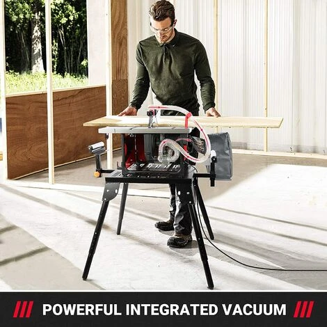 GIZCAM Scie Sur Table, 2000W 5000RPM, Aspirateur Intégré (taux D'enlèvement Des Copeaux 98%), Table Extensible En Aluminium (60-80CM), Scie à Onglets 45°, Scie Circulaire Sur Table Avec Lame 216MM*60T 6 GIZCAM Scie Sur Table, 2000W 5000RPM, Aspirateur Intégré (taux D'enlèvement Des Copeaux 98%), Table Extensible En Aluminium (60-80CM), Scie à Onglets 45°, Scie Circulaire Sur Table Avec Lame 216MM*60T – Image 4